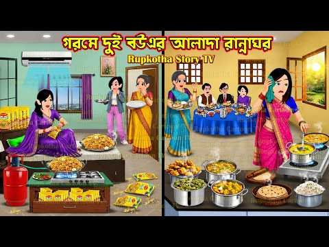 ⁣গরমে দুই বউএর আলাদা রান্নাঘর Gorome Dui Bouer Alada Ranna Ghor | Bangla Cartoon | Rupkotha Story TV