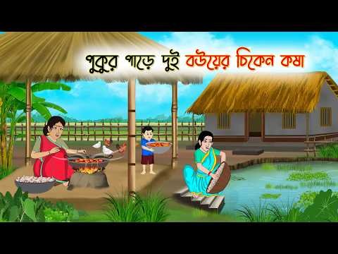 ⁣পুকুর পাড়ে দুই বউয়ের চিকেন কষা | Village Story | Thakumar Jhuli | Bangla Cartoon
