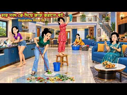 ⁣চার ননদ কে দিয়ে কাজ করানো বউ Char Nanod Ke Diye Kaj Korano Bou | Bangla Cartoon | Rupkotha Story TV