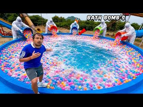 ⁣We Put 1000 Bath Bombs In Our...Swimming Pool 😈