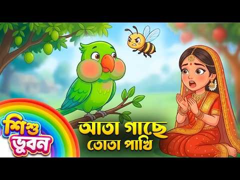 ⁣আতা গাছে তোতা পাখি 🦜 আর ডালিম গাছে মৌ 🐝 — ছোট্ট শিশুদের জন্য ছড়া | বাংলা ছড়া | Bangla Kids Rhymes
