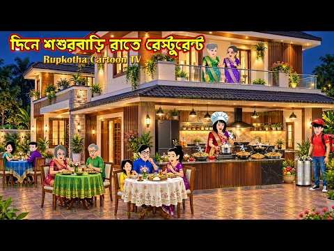 ⁣দিনে শশুরবাড়ি রাতে রেস্টুরেন্ট Dine Shosurbari Rate Restaurent | Cartoon | Rupkotha Cartoon TV