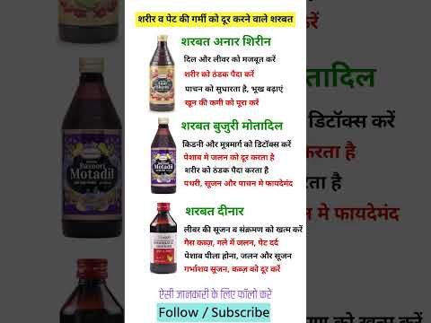 ⁣शरीर की गर्मी को। दूर करने वाले शरबत #ayurved #shorts
