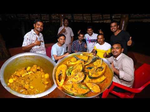 ⁣রাতের স্পেশাল কচি পাঠার মাংস সঙ্গে ইলিশ মাছের ঝোল রান্না করে আনন্দ করে খাওয়া | Mutton & Hilsha f