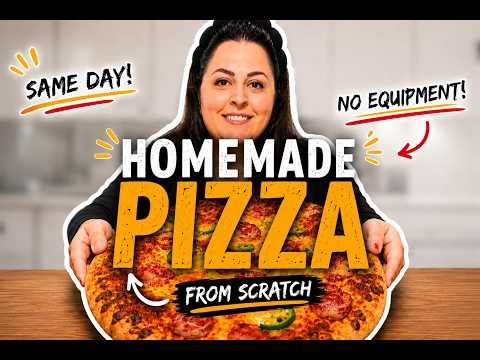 ⁣I made homemade pizza from scratch in one day - no fancy equipment 👀🍕