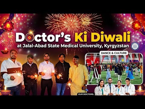 ⁣How 🇮🇳🇵🇰🇳🇵🇱🇰🇧🇩 Medical Students Celebrate Diwali 🎆  Jalalabad State Medical University Kyrgyzstan