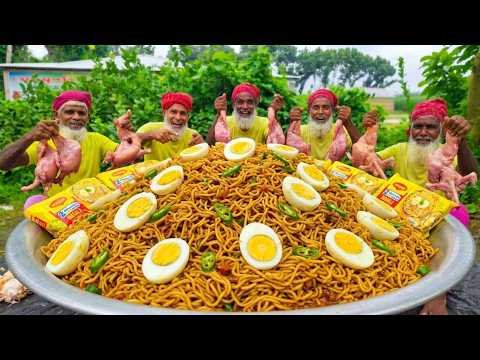 ⁣Chicken Noodles with 30KG Broiler Chicken | Village Grandpa's Cooking | দাদাদের বিশাল নুডলস রান্না